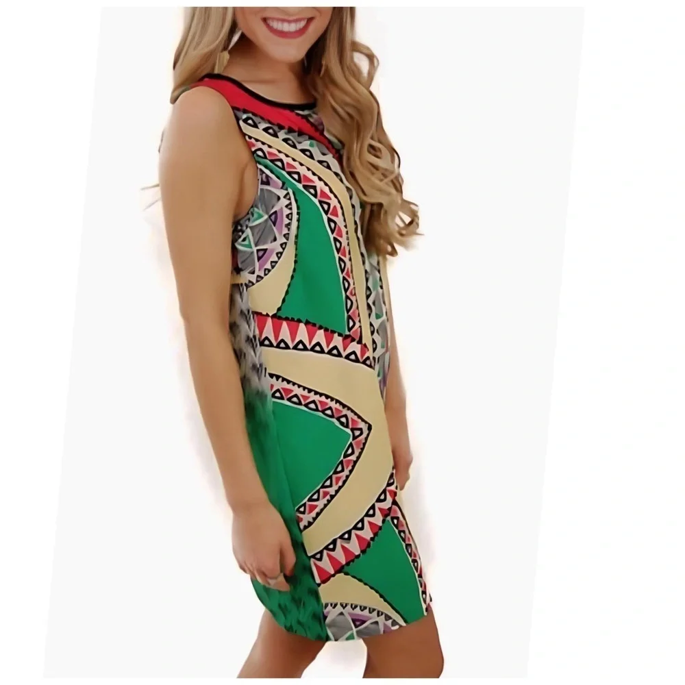 NEW! GLAM Mirror-Image Print Shift Dress! - Picture 4 of 10